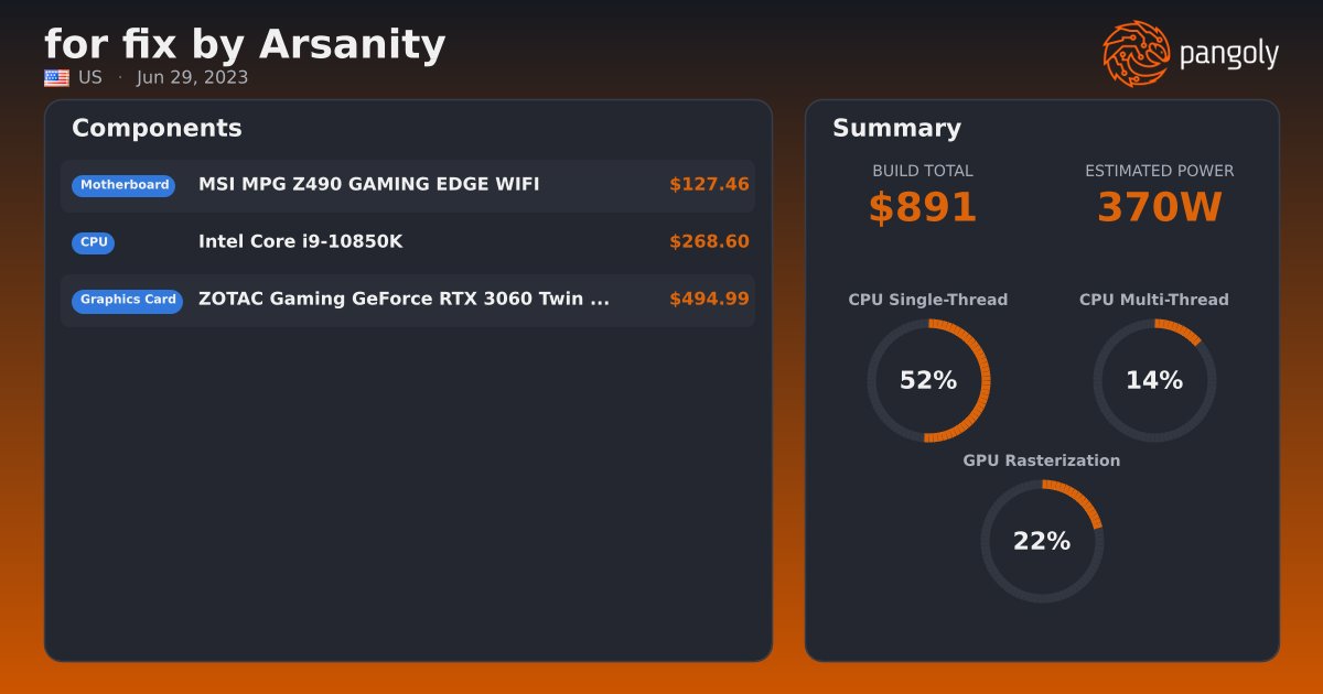 for fix by Arsanity - ZOTAC Gaming GeForce RTX 3060 Twin Edge OC, Intel ...