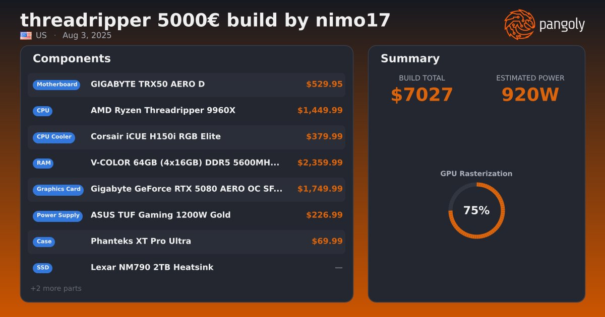 Threadripper Pc Build threadripper 5000€ build by nimo17 - AMD Ryzen Threadripper 9960X ...